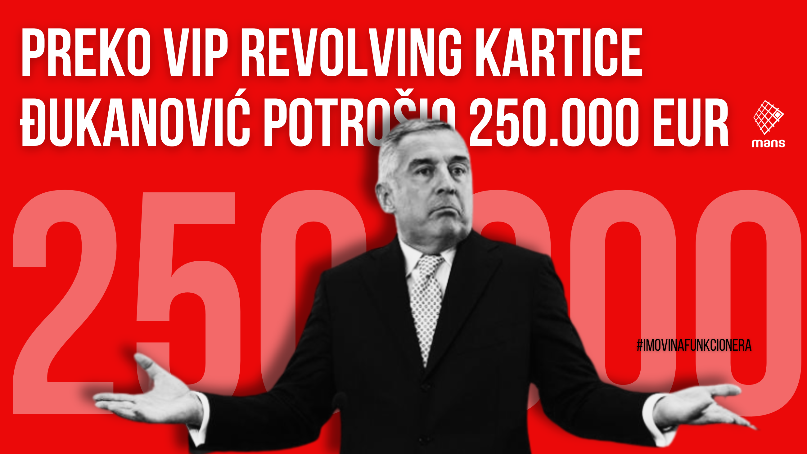 Preko VIP revolving kartice Đukanović potrošio 250.000 eura: ASKu nisu prijavljeni prilivi, ni dugovi