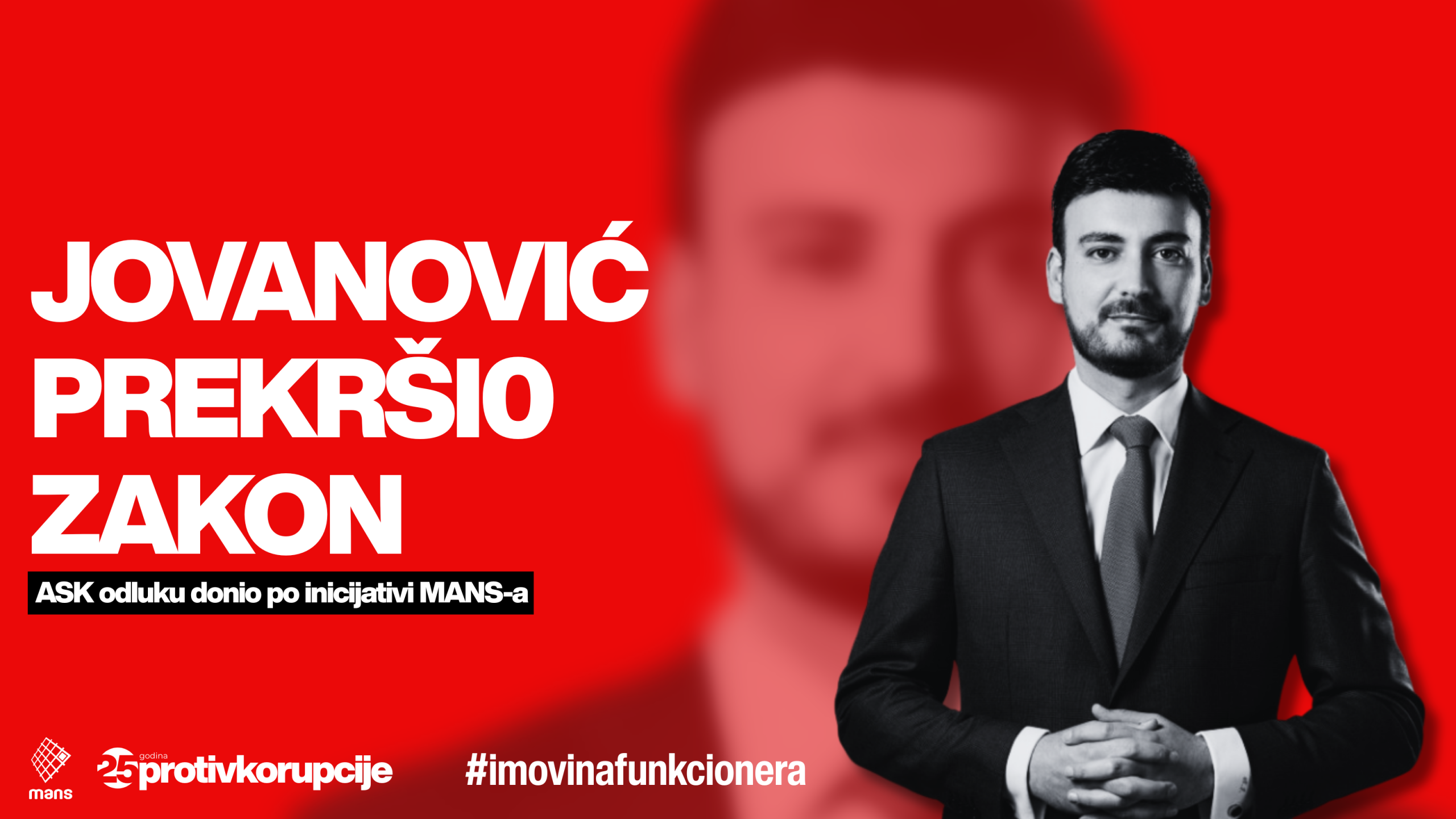 Agencija potvrdila: Nikola Jovanović prekršio Zakon o sprečavanju korupcije