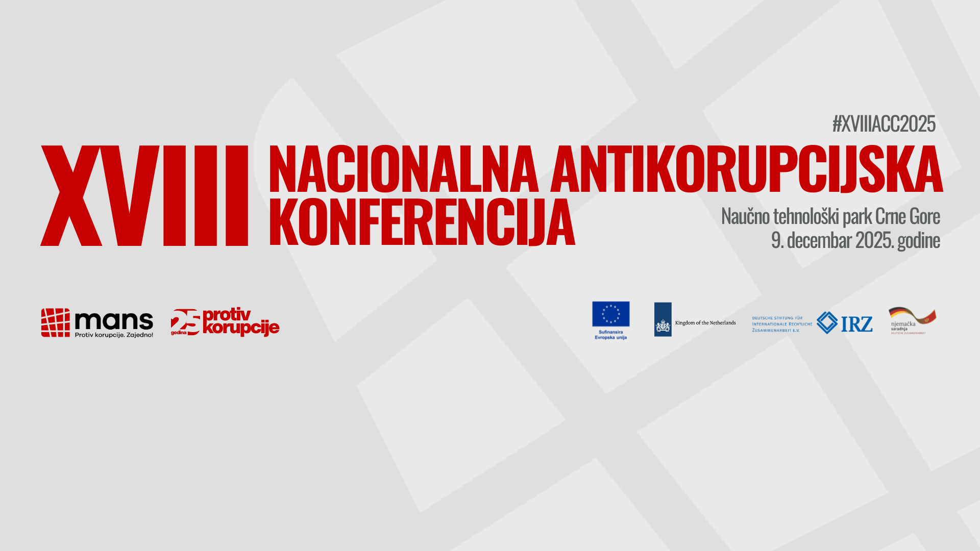 MANS organizuje XVIII Nacionalnu antikorupcijsku konferenciju