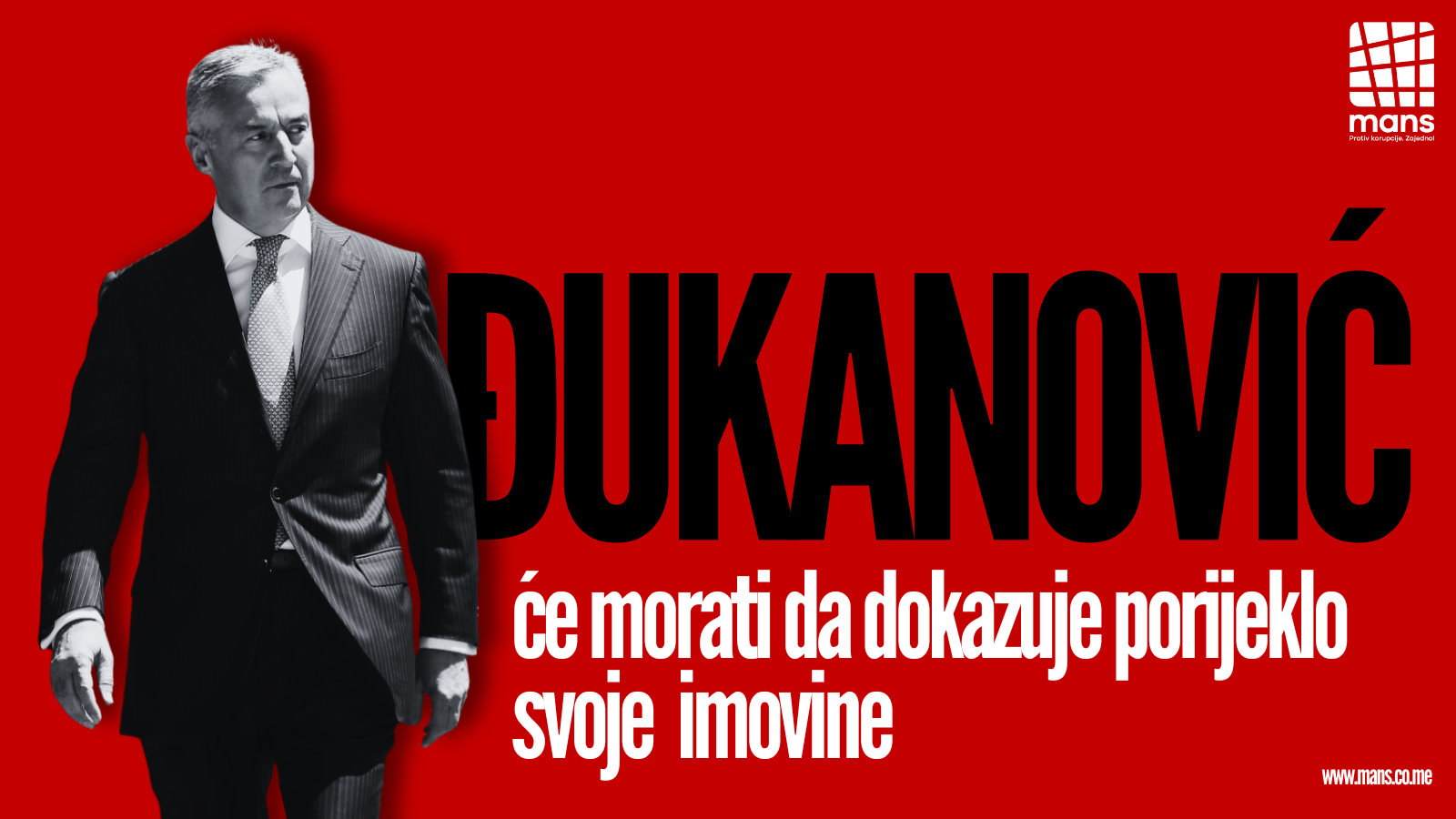 Milovac: Đukanović će morati da dokazuje porijeklo imovine