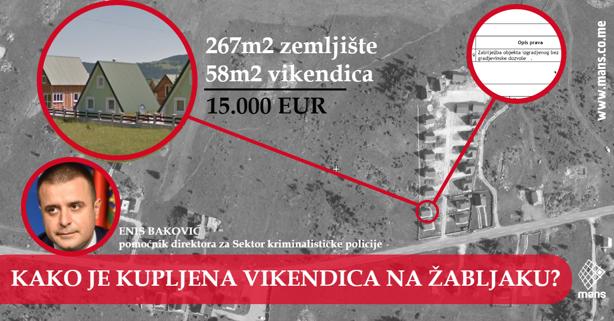 ASK: Baković prekršio zakon, nije dostavio detaljne podatke o porijeklu novca za kupovinu vikendice na Žabljaku